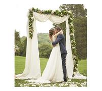 SoarDream Cortinas de Gasa para decoración de Boda, 2 Paneles, 6 Yardas, Color Marfil, para decoración de Bodas, recepciones, techos