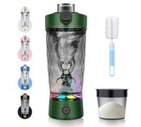 SOARFLY Mezclador de proteinas electrico 650ml shaker proteinas con compartimento para polvo, shaker bottle recargable con USB C para polvo y batido de leche, sin BPA, verde oliva