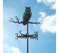 Soaring Birds Farmhouse Weathervane Montaje en Techo, Veleta de Metal para Manualidades, Escena de Granja, estaca de jardín, Arte para jardín con Silueta de Animal, indicador de dirección, búho