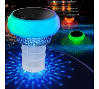 Soarling Flotador Solar 2 en 1 Mando, Luces LED Atmosféricas 7 Colores & Dispensador para Piscinas, Bañeras de Hidromasaje & Estanques, IP68 Impermeable