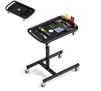 SOARS - Carro de servidor de taller, postre giratorio de 360°, altura ajustable 80-130 cm, carga máxima 60 kg, gran bandeja extraíble 73,5 x 46 cm, para garaje, taller, salón, casa, negro