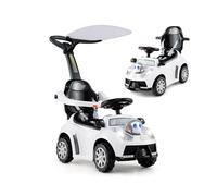 SOARS - Portador infantil de 1 a 3 años, coche infantil escalable 3 en 1, carpot y asa extraíbles, conducción realista con volante, bocina, música, carga 25 kg, regalo para niña y niño (blanco)