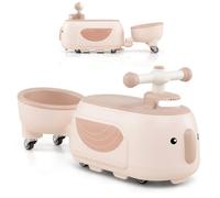 SOARS Portador Niño, Coche Niño con Luces, Remolque Desmontable, 6 Ruedas Universales, Carga 25 KG, Espacio de Almacenamiento Oculto, Regalo para Niño y Niña de 1 año + (Café)