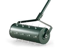 SOARS Rodillo para aireación de césped, aireador de césped con clavos de 3,5 cm y mango, escarificador manual rellenable, rodillo de jardín, rodillo manual de metal de alta calidad, ideal para el