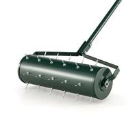 SOARS Rodillo para aireación de césped, aireador de césped con clavos de 3,5 cm y mango, escarificador manual rellenable, rodillo de jardín, rodillo manual de metal de alta calidad, ideal para el