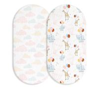Soarwg Kids - Juego de 2 sábanas ajustadas para moisés, sábanas ajustadas para cuna de muselina, sábanas ajustadas 100% algodón para cochecito y cuna de 83×43 cm para bebé niño y niña para moisés