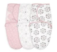 Soarwg Mantas de envoltura ajustables para bebé 0-3 meses, pack de 3, envolturas para recién nacidos de algodón transpirable, Certificado Oeko-TEX, artículos esenciales para bebé unisex (Rosa)