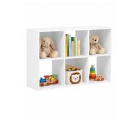 Soayone Estantería Infantil y Librería para Niños - Mueble Organizador de Juguetes Blanco, Organizador Infantil con 6 Cubos, Almacenaje de Juguetes Seguro para Habitación, 92.5x29x62 cm