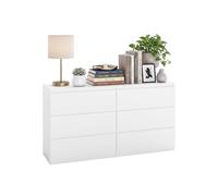 Soayone Juego de 2 aparadores estrechos blancos con 3 cajones, como mesita de noche o armario auxiliar para dormitorio, salón o pasillo, 70 x 40 x 75 cm cada uno