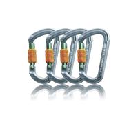 SOB Mosquetones de Escalada Mosquetón de Bloqueo,Gancho Mosquetón de Trabajo Pesado con Tapón de Rosca, Hecho de Aeroespacial Aluminio 7075 (28KN 4pack)