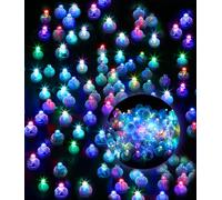 SOBEAU 100 unidades de luces LED multicolores para globos, mini luces LED redondas de colores, luz colorida para globos, farolillos de papel, bodas, Navidad, Año Nuevo, carnaval