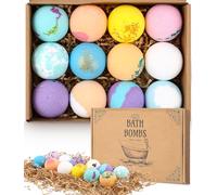 SOBEAU 12 Bombas de Baño set de Regalo de Bombas de Baño de Burbujas Naturales y Orgánicas,Spa Baño de Burbujas Regalo Spa Relajante Navidad,Navidad Dia de san valentin Regalo femenino
