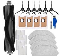 SOBEAU Accesorios de Recambios para AIRROBO T20 Aspiradora, Repuesto para AIRROBO T20, 1 Cepillos Principales, 4 HEPA Filtros, 4 Paños para Fregona, 6 Cepillos Laterales, 4 Bolsas de Polvo
