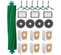 SOBEAU Accesorios Recambios para iRobot Roomba Plus 505/405 Combo Aspiradora, 1 Cepillo Principal, 3 Filtros HEPA, 4 Mopa, 6 Cepillos Laterales, 6 Bolsas de Polvo, Repuestos para iRobot Roomba
