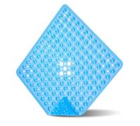 SOBEAU Alfombra Ducha Antideslizante,Alfombrilla de Ducha Cuadrada Libre de BPA -Estera de Ducha Antideslizante con Orificios de Drenaje para Evitar la formación de Moho y Hongos（Azul Transparente）