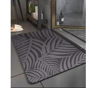 SOBEAU Alfombrilla de Baño Antideslizante 40x60cm, Súper Absorbente Alfombra Diatomita Baño, Microfibra Suaves y Absorbentes Alfombra, Alfombrilla Bañ para Bañera y Ducha,Gris