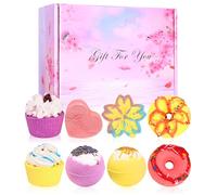 SOBEAU Bombas de Baño, 8 Bolas de Baño para Niños, Bombas de Baño Naturales Ecológicas Hechas a Mano, Regalos de Bomba de Baño de Navidad, Cumpleaños, San Valentín Bombas de Baño para Mujer Niños