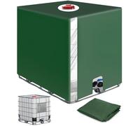 SOBEAU Cubierta para Depósito de Agua 1000 litros, Funda Deposito Protección con Película Transparente, Antipolvo Anti-uv Cubierta Funda Bidon, Tapa Deposito Agua Lluvia Verde (120 x 100 x 116 cm)