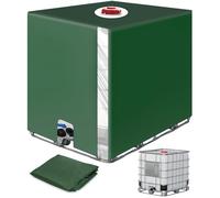 SOBEAU Cubierta para Depósito de Agua 1000 litros,Funda Deposito Protección | con Película Transparente, Antipolvo Anti-uv Cubierta Funda Bidon, Tapa Deposito Agua Lluvia Verde (120 x 100 x 116 cm)