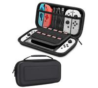 SOBEAU Funda para Nintendo Switch y Switch OLED, Estuche Rigido de Transporte con 10 Ranuras, Carcasa Funda para Tarjetas de Juegopara Switch OLED Consola y Accesorios