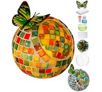 SOBEAU Juego de portavelas de Mosaico de Cristal, Juego de Manualidades de Mosaico, para niños, hogar, iluminación, portavelas Decorativas, Regalo de cumpleaños Hecho a Mano