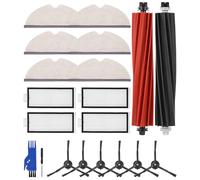 SOBEAU Kit Accesorios Recambios para Roborock Q5 Pro+/Q5 Pro/Q8 Max+/Q8 Max Aspiradora, 2 Cepillo Principal,4 Filtros HEPA, 6 Paños de Limpieza, 6 Cepillos Laterales, Repuestos para Roborock