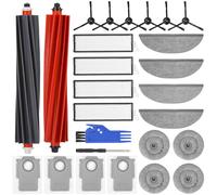 SOBEAU Kit de 26 Accesorios para Roborock S8 MaxV Ultra, 2 Cepillos Principales, 4 HEPA Filtros, 4 Paños, 4 Paños de Bordes, 6 Cepillos Laterales, 4 Bolsas de Polvo, Recambios Repuesto para S8 MaxV Ul