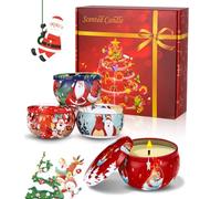 SOBEAU set de Regalo de 4 Velas Perfumadas, Velas de Aromaterapia de Cera de Soja de 2.5 OZ, Set de Regalo de Velas Aromáticas para Mujer para Regalos de Navidad