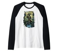 Sobek Antiguo Dios Egipcio del Nilo Mitología Artículo Camiseta Manga Raglan