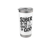 Sober By The Grace Of God - Cita de fe inspiradora Vaso térmico de acero inoxidable de doble pared