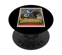 Soberanía Caballo, Carreras de Caballos, Santa Anita, del Mar, Caballo PopSockets PopGrip Adhesivo