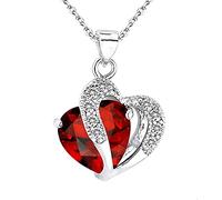 Sobeta Cadena para mujer de plata de ley 925 con circonitas y corazón vivo., Zirconia cúbica,