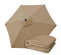 Sobeta Parasol de repuesto para sombrilla de 3m, cubierta de repuesto para sombrilla de 6 costillas para exteriores, patio, mesa de patio, cubierta de repuesto (blanco)