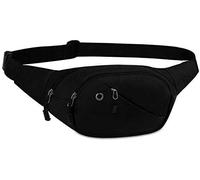 Sobeta Riñoneras Deportiva para Mujer y Hombre, Riñonera Impermeable con Muchos Bolsillos, Riñonera con Correa Ajustable para Deportes al Aire Libre Viaje Correr Senderismo Ciclismo, Negro