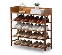 SOBIBO Zapatero organizador de zapatos de bambú de 5 niveles para entrada, puerta delantera para entrada, armario y dormitorio, estante de zapatos (marrón)