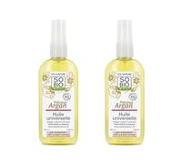 SO'BiO étic Aceite de argán universal | nutre - sublime - protege la cara, el cuerpo y el cabello | Aceite de argán orgánico | 100% natural | Vegano | Fabricado en Francia | 2 x 100 ml