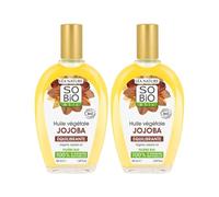 SO'BiO étic | Aceite vegetal de jojoba | Nutre - Equilibrio - Repara | Cara y Cabello | Todos los tipos de piel | 100 % natural | Orgánico y vegano | Fabricado en Francia | 2 x 50 ml