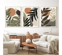 SOBMQ 3 Imágenes Set-Hojas de Palma Abstractas Planta Arte de Pared Lienzo Pintura Póster Nórdico Impresión Imagen Sala de Estar Dormitorio Cocina Decoración Interior-40 * 60cm*3Pcs (sin marco)