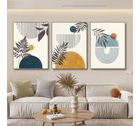 SOBMQ 3 Imágenes Set-Pósteres de Plantas Geométricas de Líneas Abstractas Pintura Lienzo Arte de Pared Imágenes Impresas Dormitorio Sala de Estar Cocina Decoración Hogar-30 * 40cm*3Pcs (sin marco)