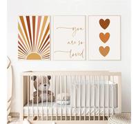 SOBMQ Arte Decoración-Cuadro Abstracto Con Forma de Corazón y Letras del Alfabeto para Pared Póster Impreso para Sala de Estar Dormitorio y Decoración del Hogar-40 * 50cm-3PCS (Sin marco)