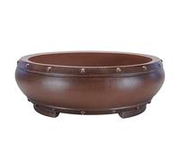 SOBOLON Maceta Maceta de Arcilla Morada Antigua Hecha a Mano, Redonda, cerámica, 47 cm Maceta Simple Moderna(L)