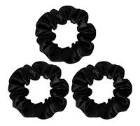 SOBONNY Coletero de seda Elestics, paquete de 3, no daña tu cabello, 100% pura seda de morera natural, diseñado para ser suave y menos tirando (negro, paquete de 3)