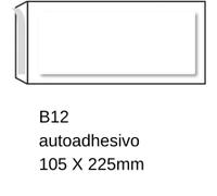 Sobre blanco | con acolchado | 105 x 225 mm | B12 | adhesivo | 5 unidades