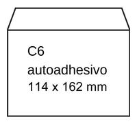 Sobre blanco exclusivo | 114 x 162 mm | adhesivo | C6 | 50 unidades