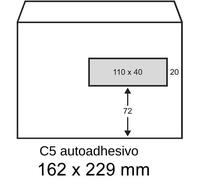 Sobre blanco exclusivo | 162 x 229 mm | adhesivo | C5 | 100 unidades