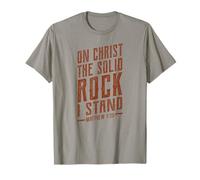 sobre Cristo La Roca Sólida I Stand - Mateo 7:25 Verso de la Biblia Camiseta