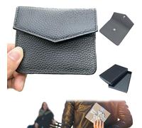 Sobre de cuero para dinero,Sobre regalo dinero cueros,Sobre de efectivo cueroo,Cartera plana cuero minimalista,Formato fino 10.5×9 cm,Para billetes y tarjetas,Regalo elegante (Negro)