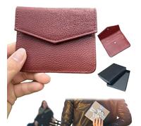 Sobre de cuero para dinero,Sobre regalo dinero cueros,Sobre de efectivo cueroo,Cartera plana cuero minimalista,Formato fino 10.5×9 cm,Para billetes y tarjetas,Regalo elegante (Borgoña)