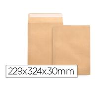 Sobre liderpapel bolsa fuelle kraft 229x324x30 mm solapa tira de silicona papel 120 gr caja de 50 unidades - SL41