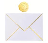 Sobre Para Invitaciones 50 sobres + pegatinas A7 Sobre de invitación lujo, tarjeta con carta(White)